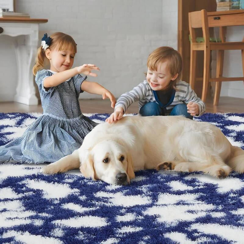 Modern Abstract Area Rug for Hallways Living Room Patio Decor Blue - 2' x 3'
