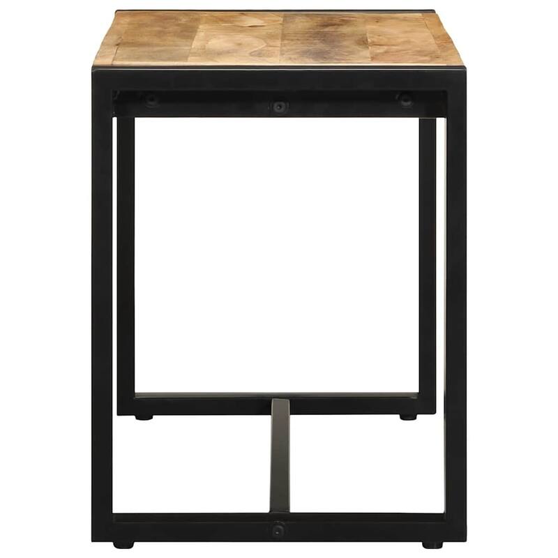 vidaXL Bench Natural wood Solid rough mango wood, iron - 31.5 x 13.8 x 17.7 in