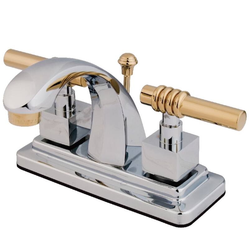 Kingston Brass Milano 4 in. Centerset Bathroom Faucet - Polished Chrome/Polished Brass