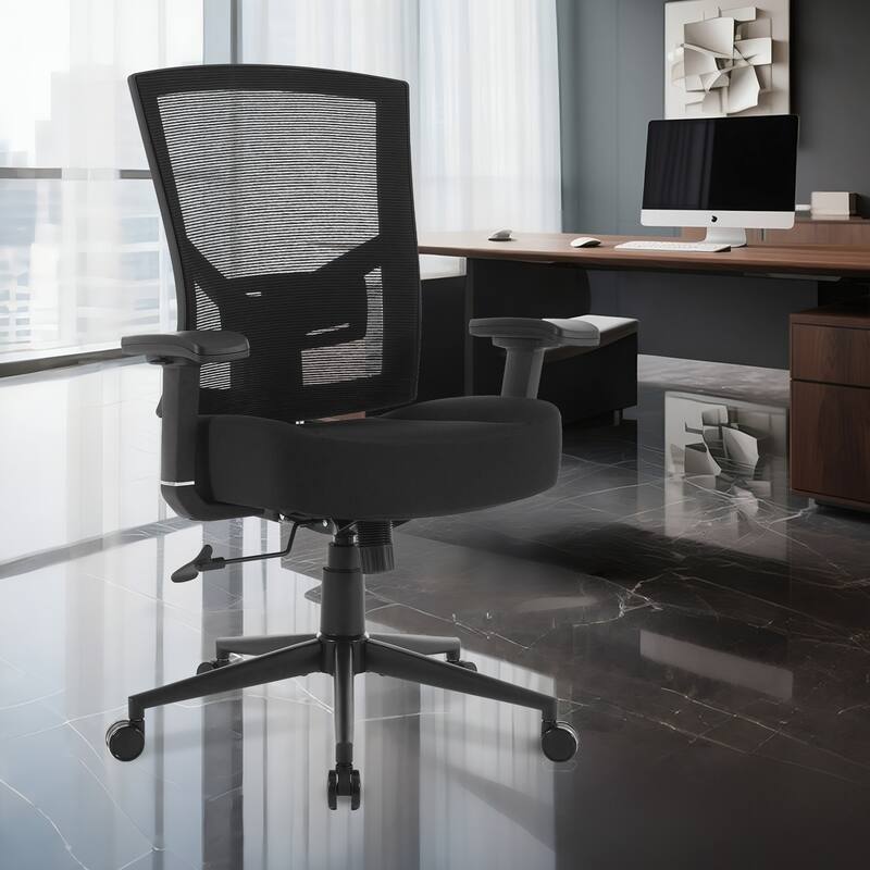 Big and Tall Office Chair 600lbs with Lumbar Support for Eight Hour Daily Work Ergonomic Mesh Desk Chair Widen 3D Cushion