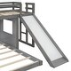 preview thumbnail 14 of 47, Playhouse-inspired Style Twin over Full Wooden Bunk Bed,Loft Bed with Playhouse,Farmhouse, Ladder, Slide and Guardrails