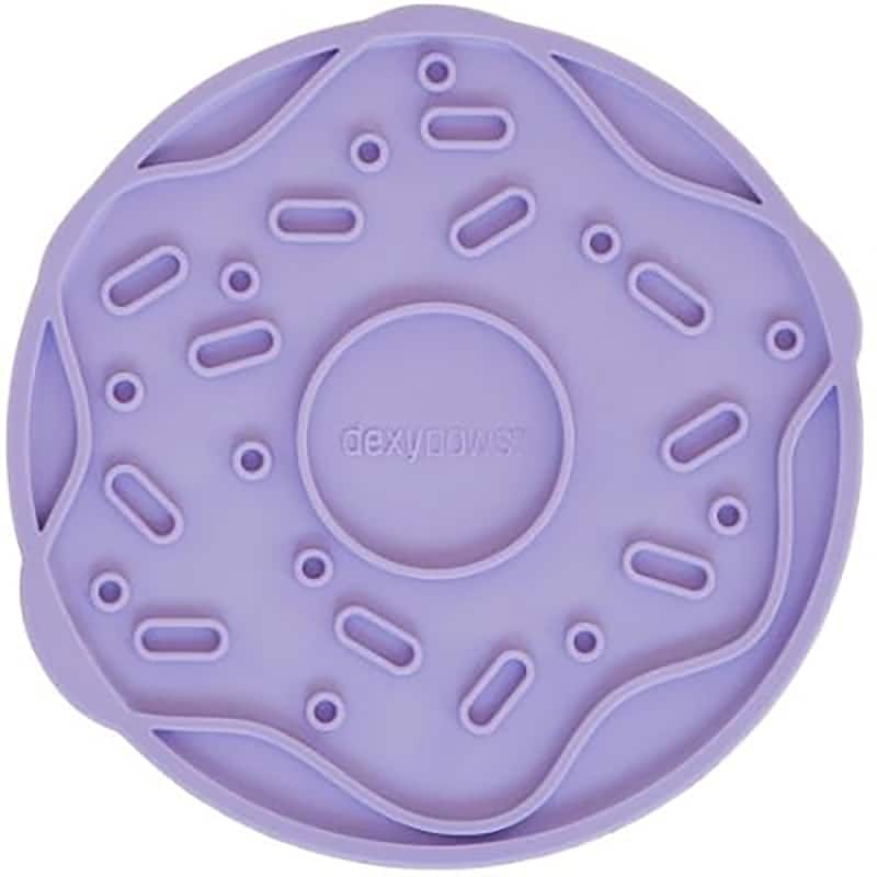Dexypaws: Enrichment Lick Mat: Lilac Donut Delight - Grooved Silicone - Lilac