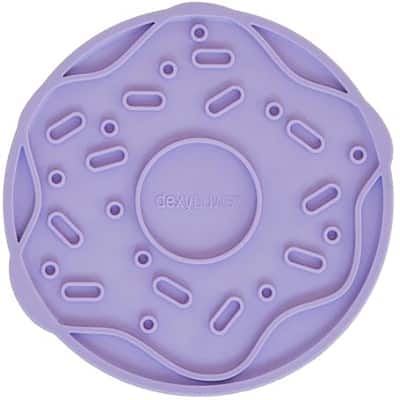 Dexypaws: Enrichment Lick Mat: Lilac Donut Delight - Grooved Silicone