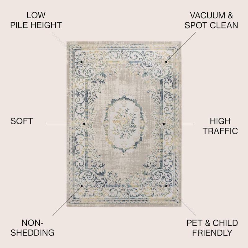 JONATHAN Y Amir Cottage Medallion Area Rug