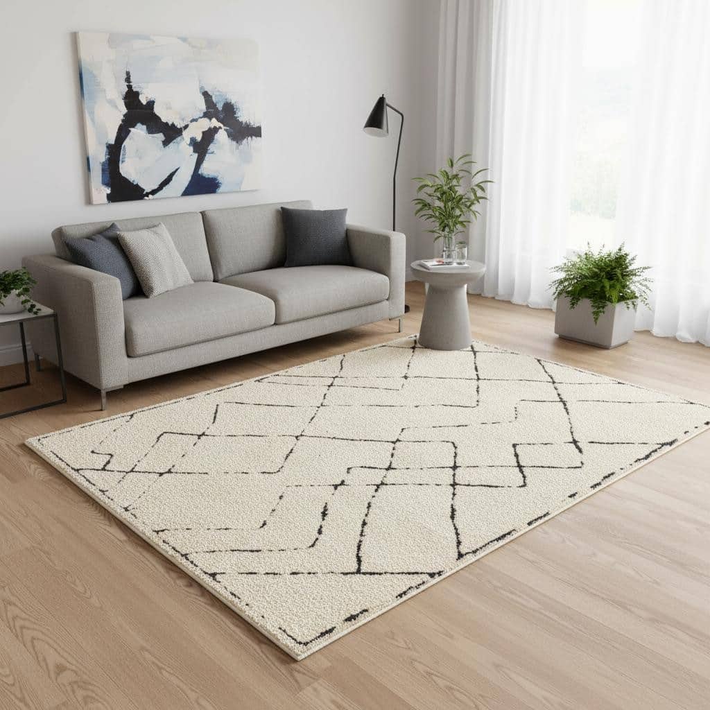 HomeRoots Solid Color Modern Rectangle Area Rug - 5' X 8'