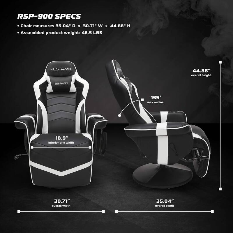 RESPAWN 900 Gaming Recliner - Reclining Gaming Chair with Footrest, Gaming Chair Recliner