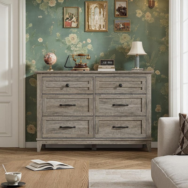 47" Wide Drawer Dresser, with Storage Freestanding - Grey