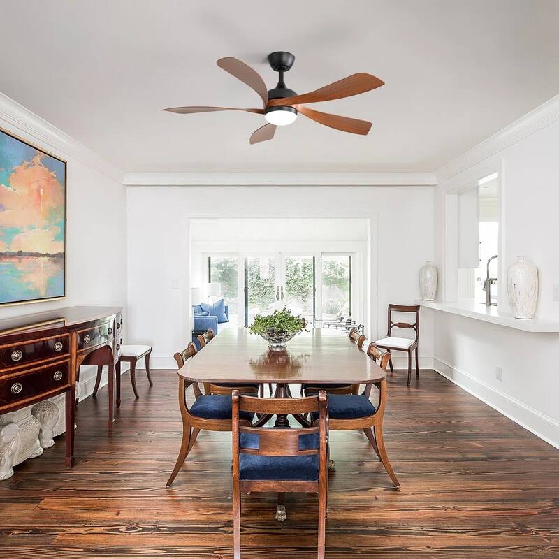 52 Inch Ceiling Fan with Light and Remote for Living Room Bedroom Dining Room Patio Farmhouse - 52 Inches