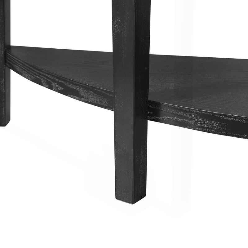 Exquisite Half-Moon Entryway Table with Open Shelves for Stylish Storage