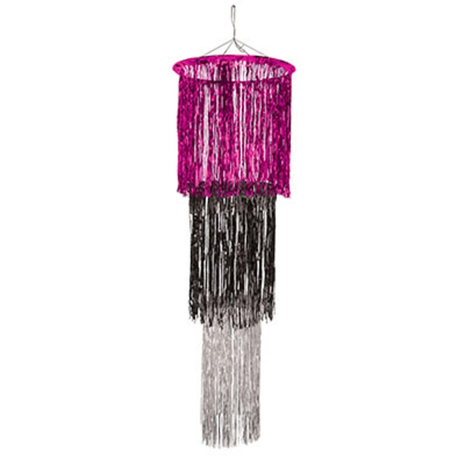 Shop Pack Of 6 Shimmering 3 Tier Cerise Black And Silver