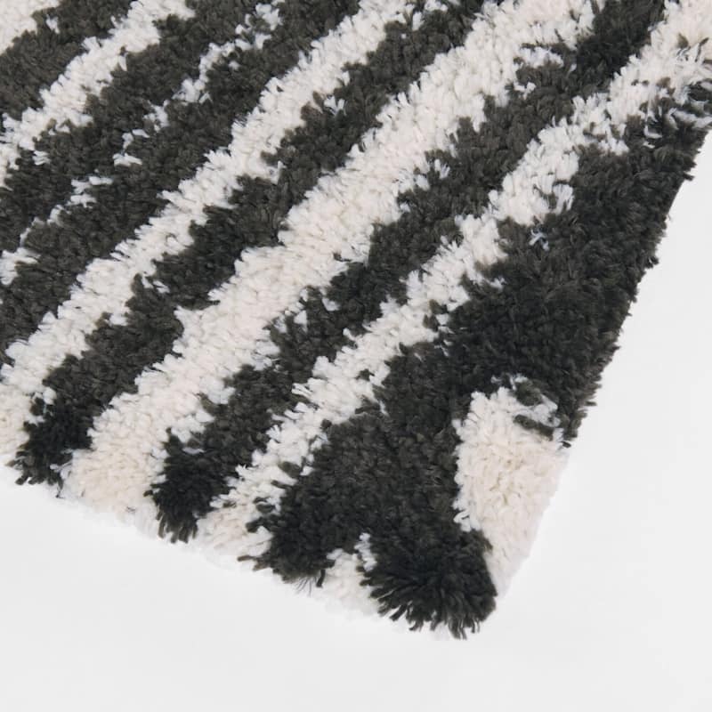 Avraham Abstract Stripe Shag Area Rug