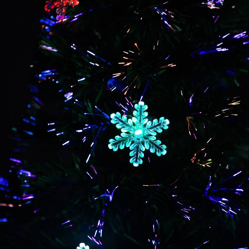 Pre-Lit Fiber Optic Snowflake Artificial Christmas Tree - 5' - Multi LED Lights