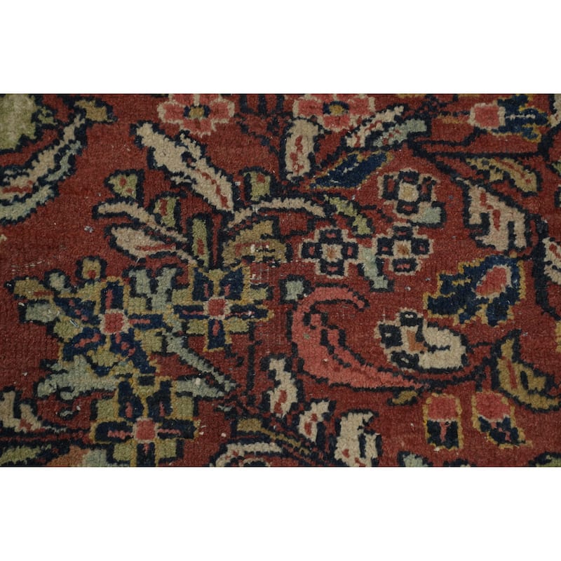 Hand Knotted Oriental 100% Wool Carpet Traditional Floral Oranges & Rust Mahal Area Rug - 10' 2'' X 7' 5''