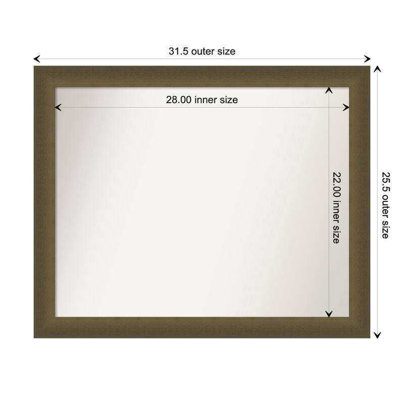 Blaine Narrow Non-Beveled Framed Wall Mirror - Blaine Light Bronze Narrow - Glass Size 28x22
