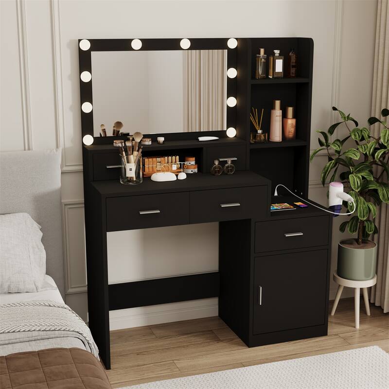 Make-Up Vanity Table with Mirror and Drawers