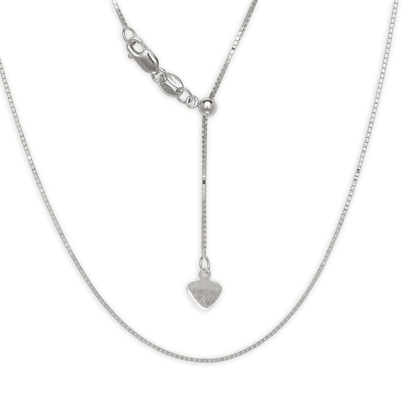 Curata 10k Yellow or White Gold Italian 0.7mm Adjustable Box Chain Necklace