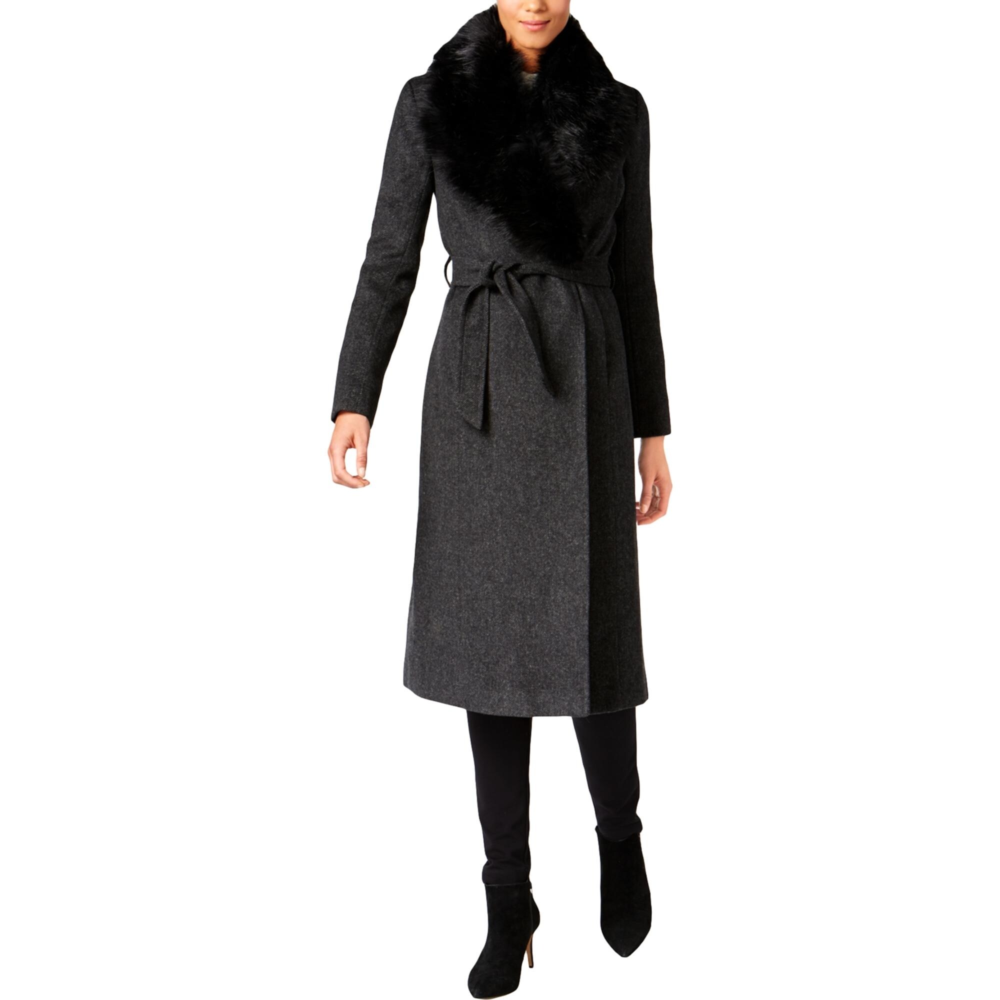 dark grey wrap coat