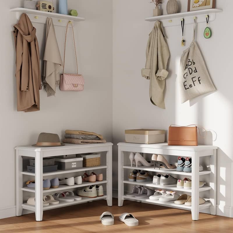3 Tiers Shoe Storage Bench - 11.81"D x 39.4"W x 20.47"H