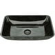 preview thumbnail 19 of 21, VIGO Donatello 18"L x 13"W x 4"H Glass Rectangular Vessel Bathroom Sink Gray Onyx