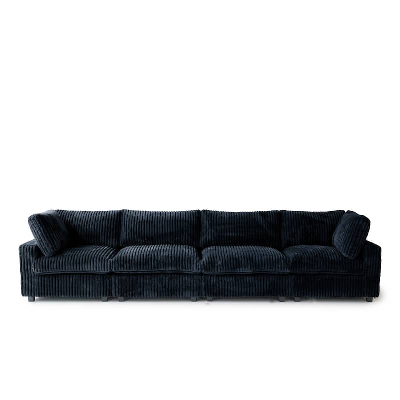 157.48" Soft Plush Modular Sectional Sofa 4-Seater Upholstered Living Room Couch