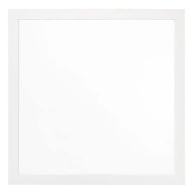40 Inch Wall Mirror, Sleek Square Wood Frame, White