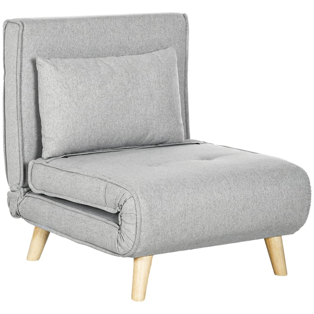 Light Gray 28.3" Chaise Lounge Chair with Adjustable Backrest