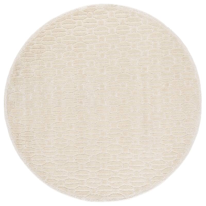 SAFAVIEH Handmade Fifth Avenue Hannele Contemporary Wool Rug - 6' Round - Ivory