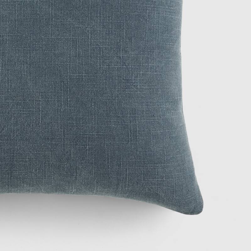 Washed and Distressed Cotton Decor Throw Pillow in Stone Washed