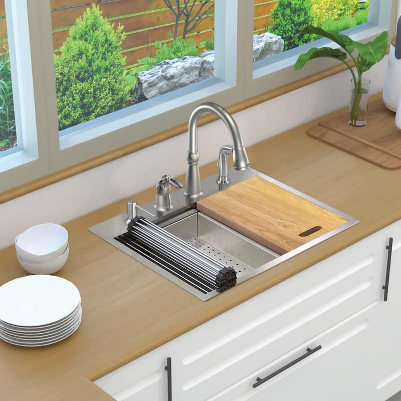 Transolid KWSST272210-4 27" Drop In Single Basin Stainless Steel - Stainless