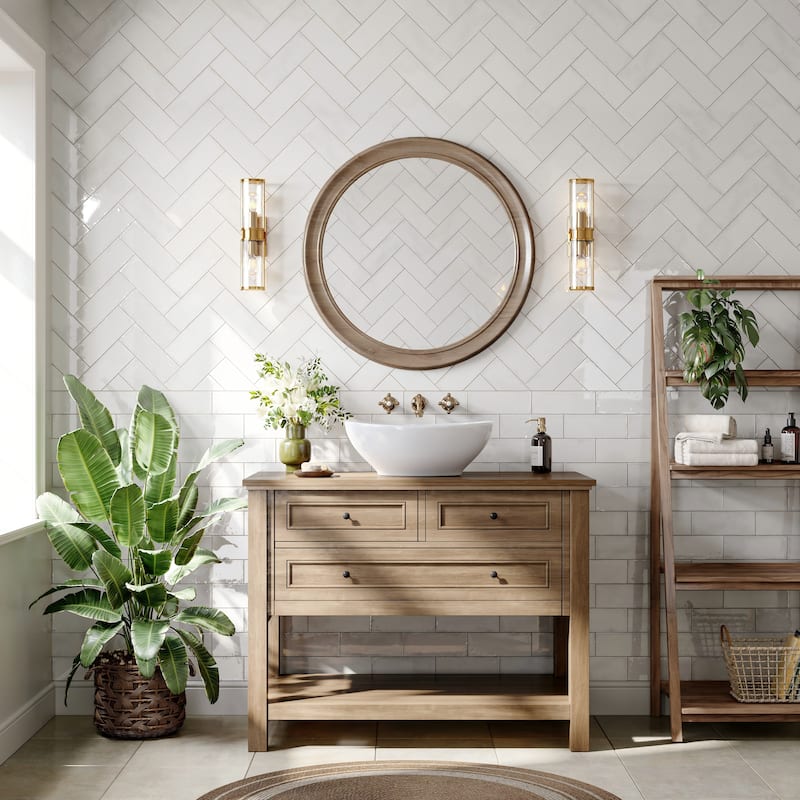 HOROW 16 in. White Oval Bathroom Ceramic Vessel Sink Art Basin Not Included Faucet