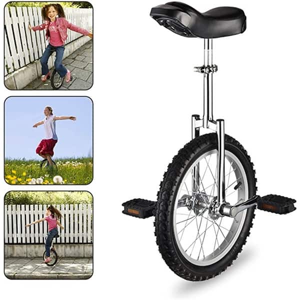 Fun Brand 16 Inch Unicycle – Alloy Rim, Adjustable Seat, For Beginners & Experienced Riders