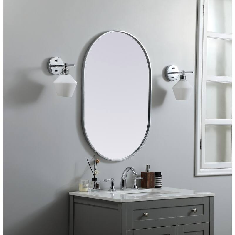 Indigo Home Metal Frame Oval Mirror 24x36 Inch