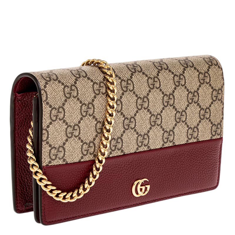 Gucci Bi-Color GG Marmont Wallet on Chain