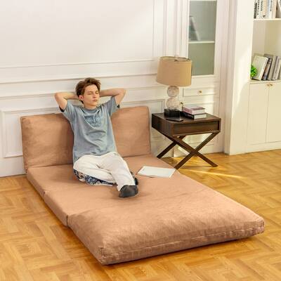 Convertible Wall Bean Bag Sofa, High-Density Foam Filled with Faux Fur or Corduroy Cover