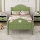 preview thumbnail 10 of 12, Girl's Princess Twin Size Bed Frame with Macaron Colors, Safety Rails, Headboard and Footboard for Toddlers, Seasoft Green