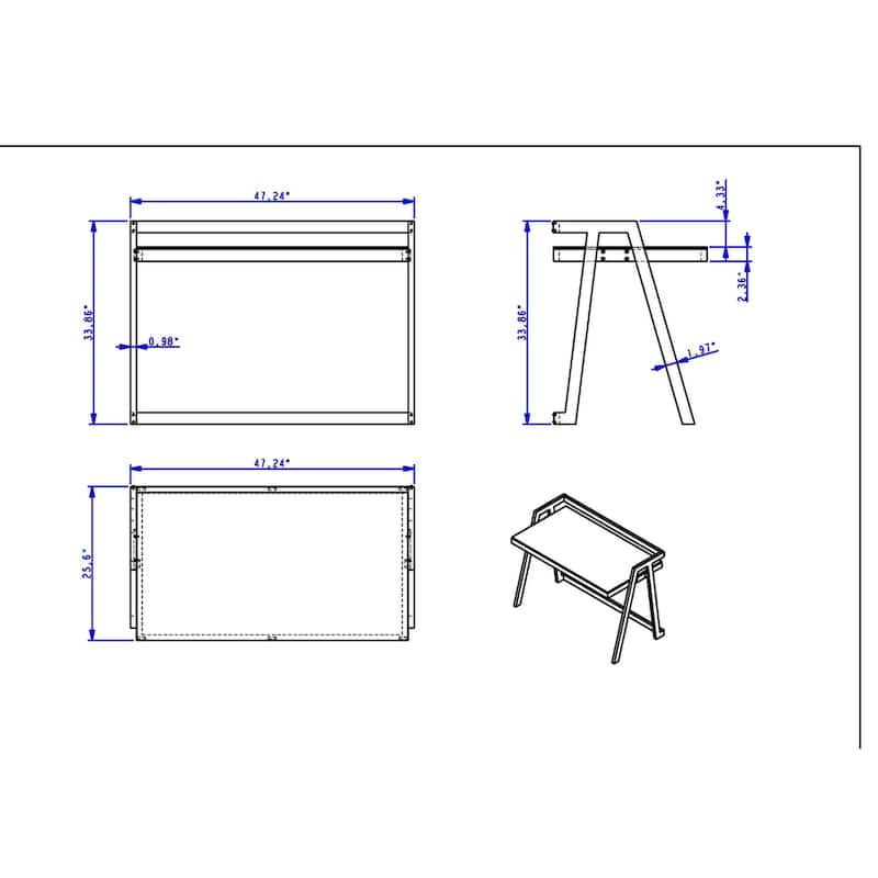 Somette Rectangular Starphire Glass Computer Desk