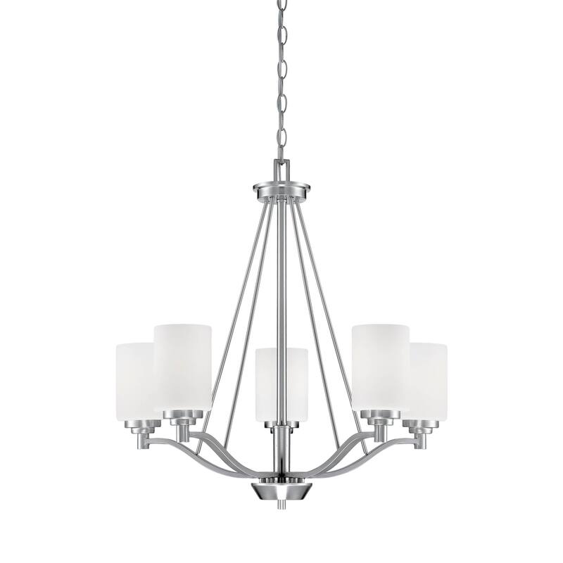 Durham Metal 5 Light Chandelier Ceiling Light - Satin Nickel