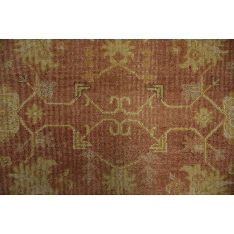 Hand Knotted Oriental 100% Wool Carpet Traditional Floral Oranges & Rust Ziegler Area Rug - 8' 2'' X 7' 9''