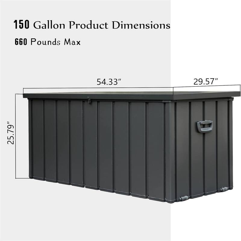 Oaks Aura Outdoor Storage Deck Box Waterproof for Outside Cushions, Throw Pillows, or Garden Tools, 3 Size, and Lockable