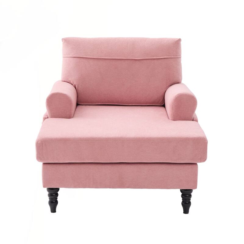 Modern Minimalist Chenille Fabric Chaise Lounge Recliner Single Sofa Living Room Bedroom