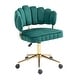 preview thumbnail 55 of 118, Velvet Home Office Desk Chair, Height Adjustable Task Chair, Armless Single Chair with Wheels, 360° Swivel Vanity Chair - N/A