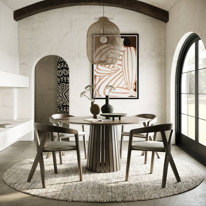 Modrest Weiss Mid-Century Modern Wenge Round Dining Table