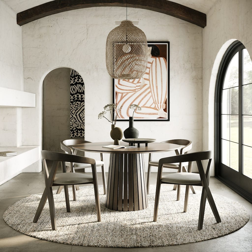Modrest Weiss Mid-Century Modern Wenge Round Dining Table