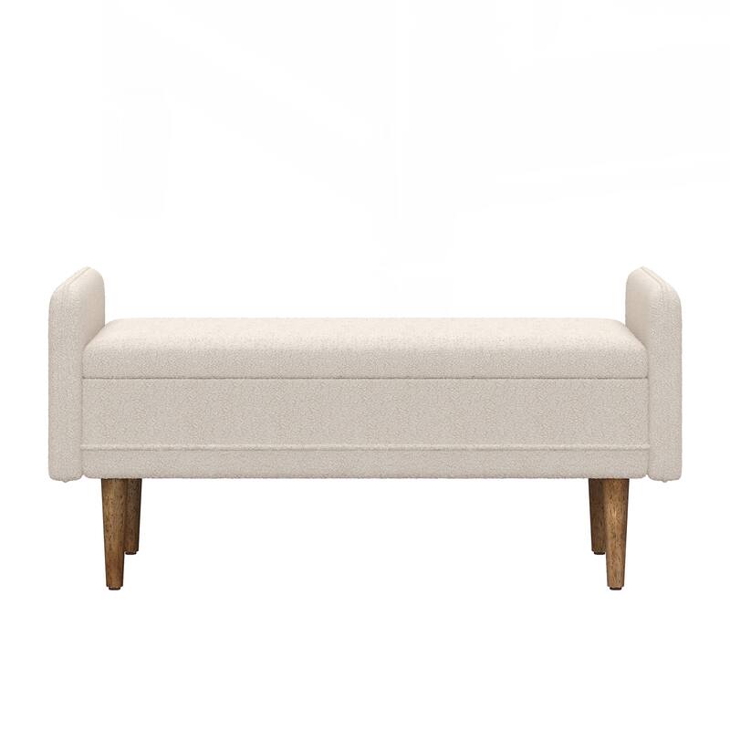 Storage Soft Bench with Armrests for Living Room, Entryway and Bedroom