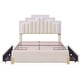 preview thumbnail 31 of 52, Velvet LED Platform Bed with Drawers & Lights