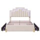 preview thumbnail 40 of 52, Velvet LED Upholstered Platform Bed with RGB Lights