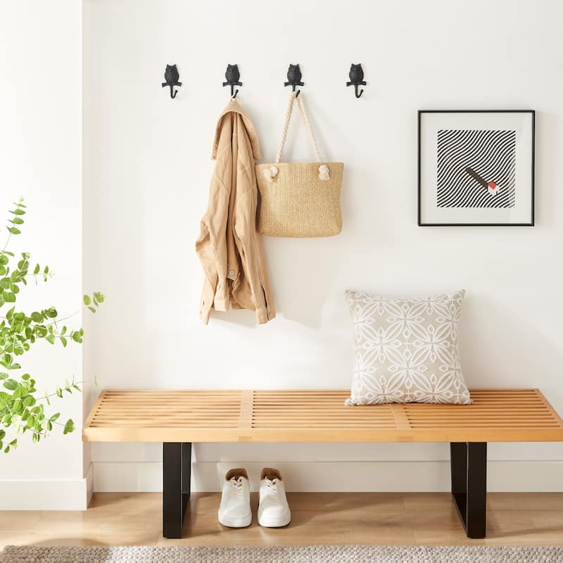 4 Piece Owl on Branch Decorative Wall Hook Set