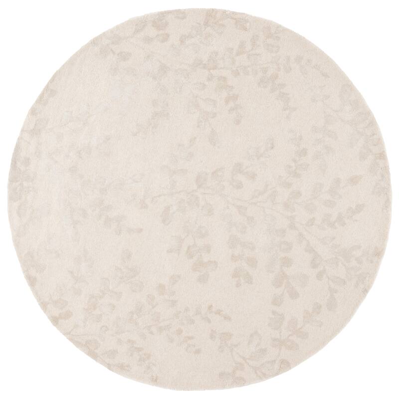 SAFAVIEH Handmade Glamour Siea Modern Wool & Viscose Rug - 6' Round - Ivory/Beige
