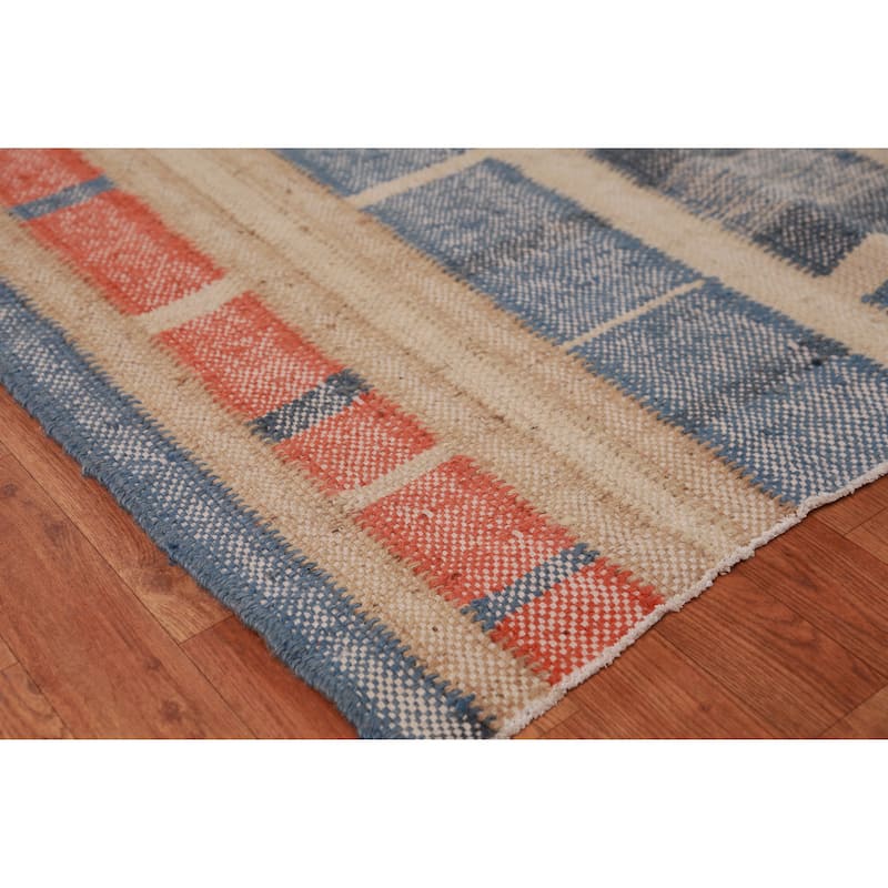 Flatweave Vegetable Dye Kilim Turkish Large Rug Oriental Jute Carpet - 10'8" x 13'1"