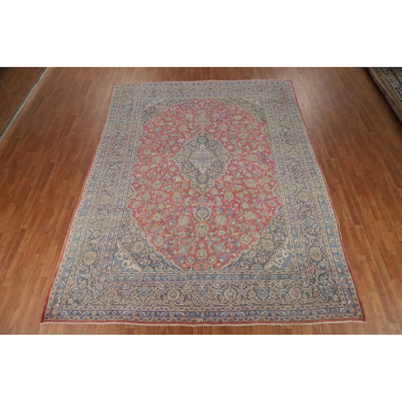 Traditional Pink Tabriz Persian Area Rug Handmade Wool Carpet - 9'6"x 12'6"